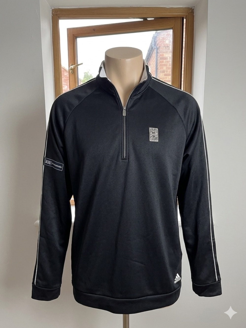 Adidas Climalite 1/4 Zip Pullover Black Golf Minimalist Mens L